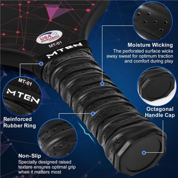 Pickleball Paddles, USAPA Approved Fiberglass Surface Pickleball Set - Picture 4 of 6